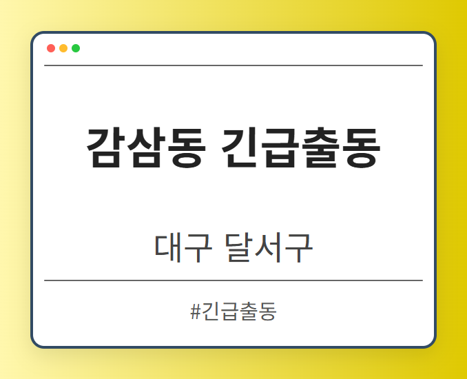 image from 감삼동 긴급출동