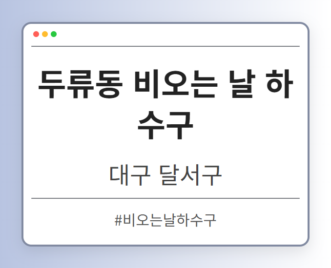 두류동 비오는 날 하수구 - 대구 달서구 두류동 비오는 날 하수구 전문업체