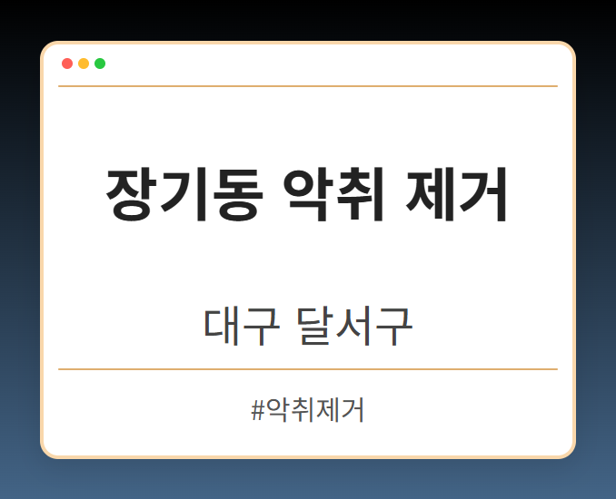 장기동 악취 제거 - 대구 달서구 장기동 악취 제거 전문업체